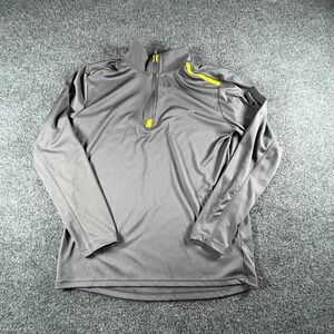 Gap Fit T-Shirt Boys XL Charcoal Gray Quarter Zip Stand Up Collar Performance